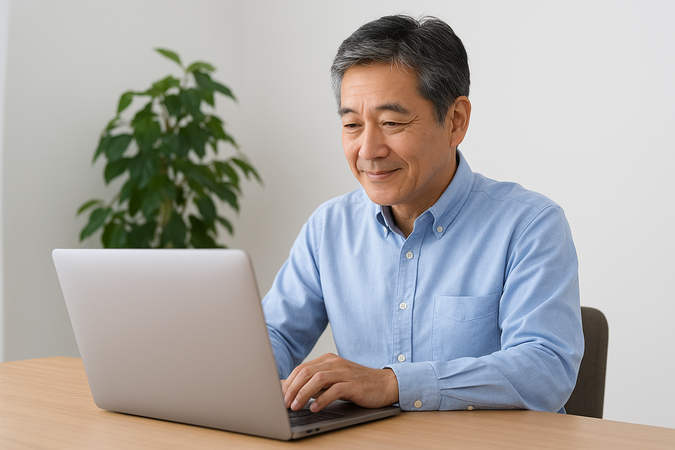 税理士と話す高齢の顧客