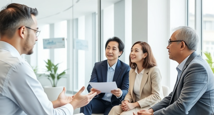 税理士と顧客の面談風景